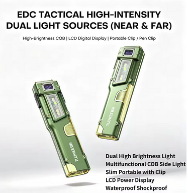 TUOWEE TZ2 – Ultra-Slim Multi-Mode EDC Flashlight with COB, UV & Red Light