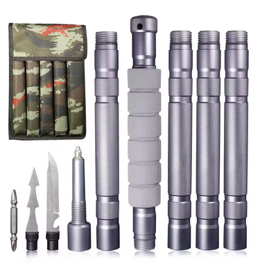 Tactical Survival Walking Stick – Multi-Tool Staff with Harpoon, Knife, Compass & Flint