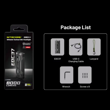 Nitecore EDC 37 – 8000 Lumen Rechargeable Flashlight